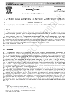 2 Collision-based computing in Belousov&ndash;Zhabotinsky medium
