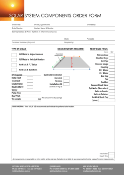 solar system components order form