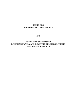RULES FOR LOUISIANA DISTRICT COURTS NUMBERING