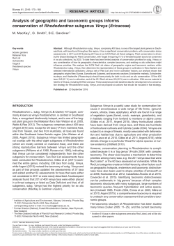 Analysis of geographic and taxonomic groups informs conservation