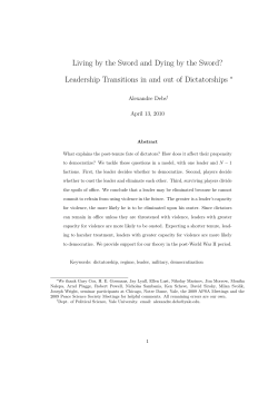 Leadership Transitions in and out of Dictatorships