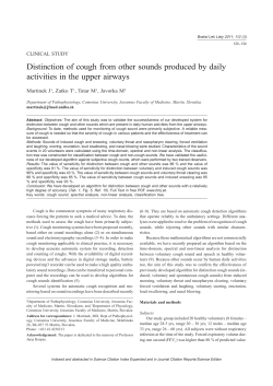 Distinction of cough from other sounds produced by daily activities in