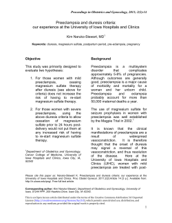 Preeclampsia and diuresis criteria: our