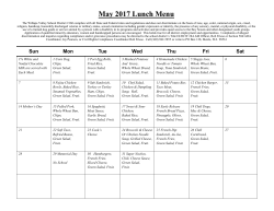May 2017 Lunch Menu - Willapa Valley School District