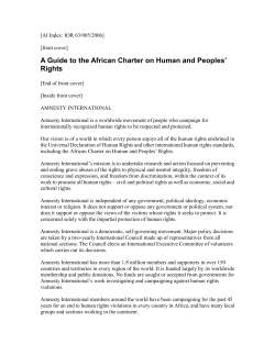 A Guide to the African Charter on Human and Peoples` Rights