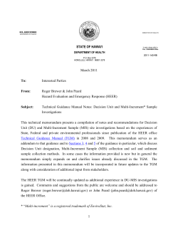 Technical Guidance Manual Notes: Decision Unit and Multi