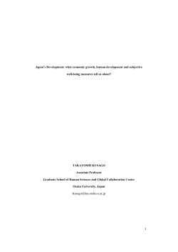 1 Japan`s Development: what economic growth, human
