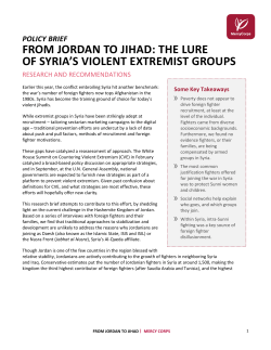 from jordan to jihad: the lure of syria`s violent