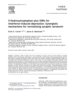 5-Hydroxytryptophan plus SSRIs for interferon