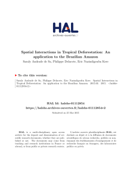 Spatial Interactions in Tropical Deforestation: An - Hal-SHS