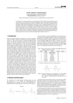 On the oxidation of allylmelamines 1 Introduction 2 Results and