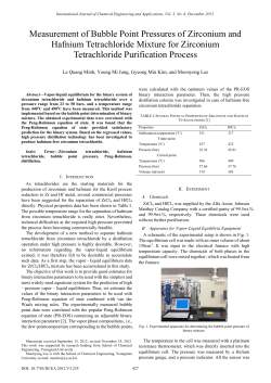 Measurement of Bubble Point Pressures of Zirconium and Hafnium