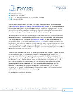 The Past Ten Presidential Elections in Today`s Electorate DATE
