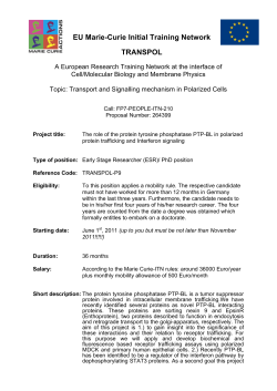 EU Marie-Curie Initial Training Network TRANSPOL