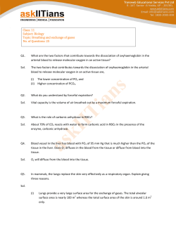 Class: 11 Subject: Biology Topic: Breathing and