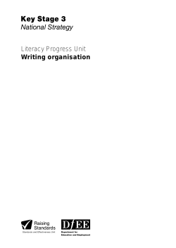 Literacy Progress Unit Writing organisation