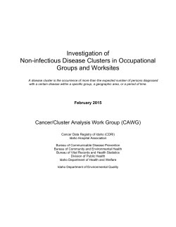 Investigation of Non-infectious Disease Clusters in Occupational