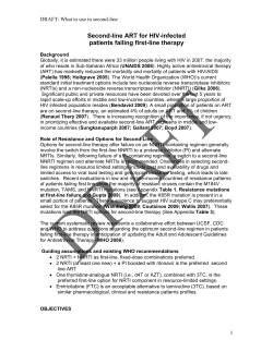 Second line ART for patients failing first line therapy