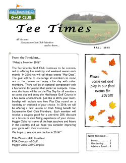 Newsletter Fall 2015 - Sacramento Golf Club