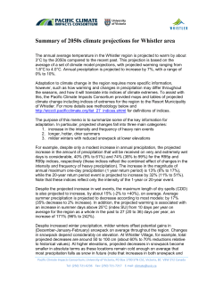 Summary of 2050s climate projections for Whistler area