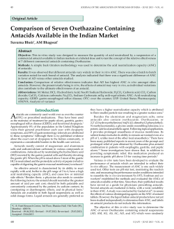 Comparison of Seven Oxethazaine Containing Antacids