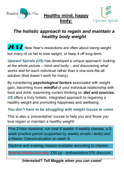 Healthy mind, happy body: The holistic approach to regain and
