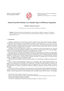 Sturm-Liouville Problem via Coulomb Type in Difference - PMF-a