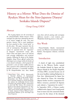 History as a Mirror: What Does the Demise of Ryukyu Mean for the