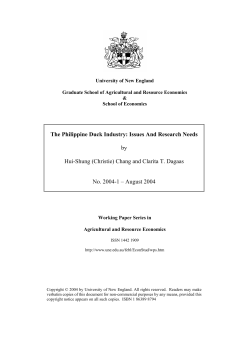 The Philippine Duck Industry