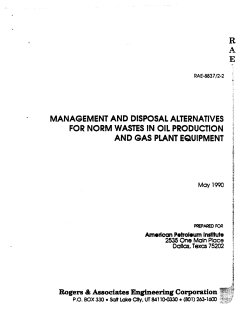 "Management and Disposal Alternatives for NORM