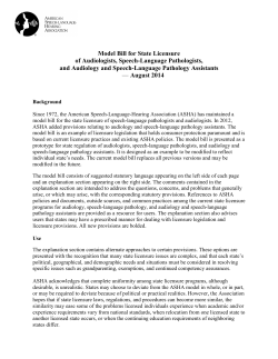 ASHA`s Model Bill for State Licensure