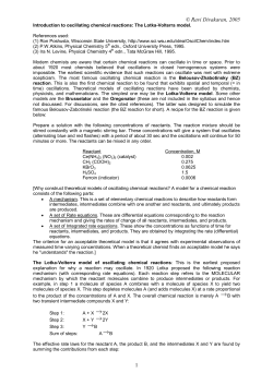 Oscillating Reactions