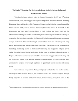 The Battle over Religious Authority in Angevin