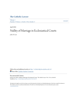 Nullity of Marriage in Ecclesiastical Courts