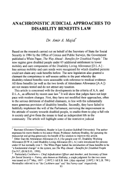 anachronistic judicial approaches to disability benefits law
