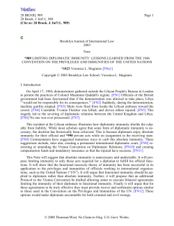 Limiting Diplomatic Immunity