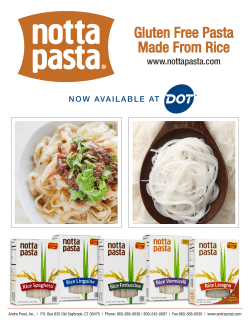 Gluten Free Pasta Made From Rice