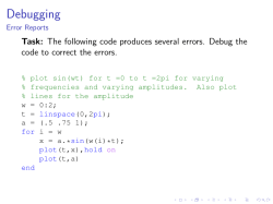 CME 192: Introduction to Matlab