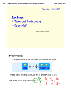 2017-1-3 Proportions Review and Similar Triangles.notebook