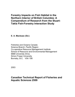 Forestry Impacts on Fish Habitat in the Northern Interior of British