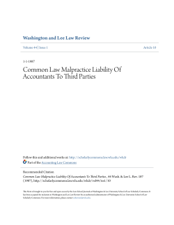 Common Law Malpractice Liability Of Accountants To Third Parties