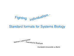 Standard formats for Systems Biology