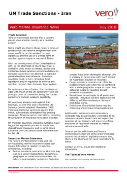 Iranian Trade Sanctions