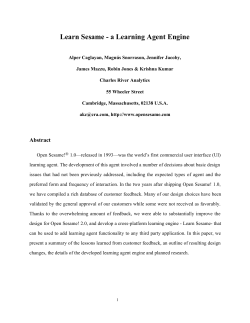 Learn Sesame - a Learning Agent Engine