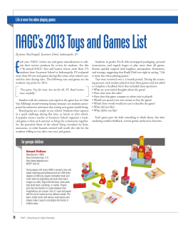 NAGC`s 2013 Toys and Games List - National Association for Gifted