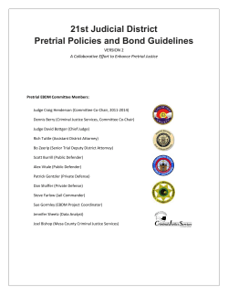 21st Judicial District Pretrial Policies and Bond Guidelines