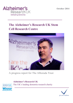 The Alzheimer`s Research UK Stem Cell Research Centre