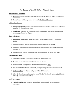 The Causes of the Civil War&mdash;Week 1 Notes