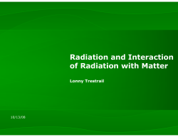 Radiation and Interaction of Radiation with Matter