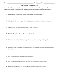 Name: Per.#______ Date: The Outsiders -- Chapters 1 – 5